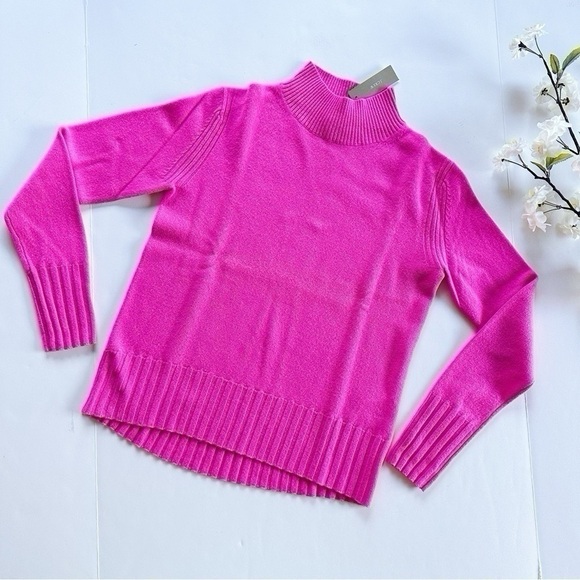 NEW J.Crew Pink Cashmere Mockneck Sweater Size XXS - Picture 3 of 6